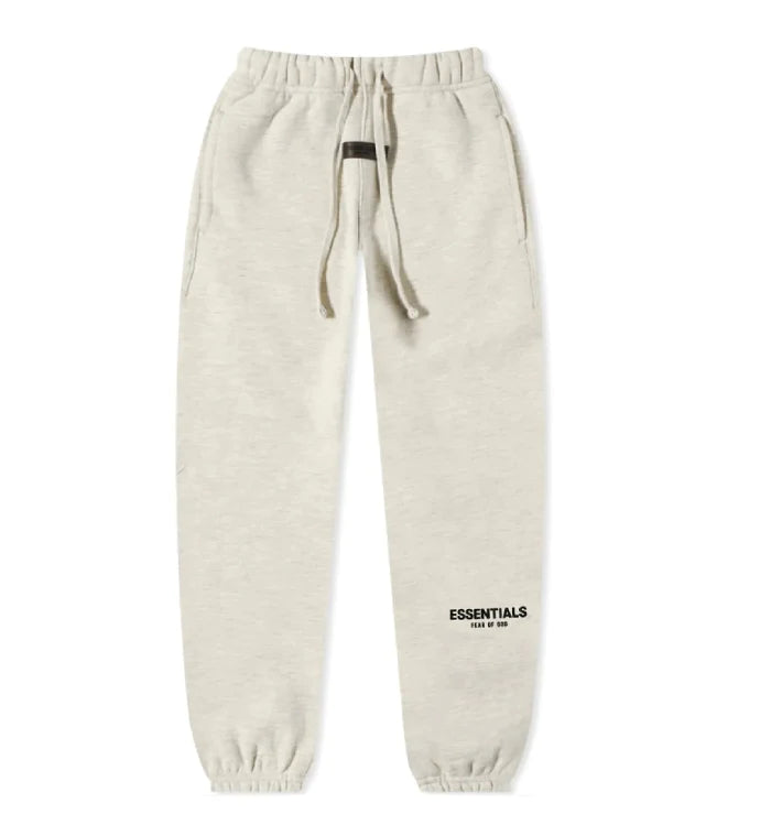 Fear Of God Essentials Sweatpants - Light Oatmeal (SS22) and Front