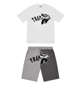 Trapstar Arch Shooters Shorts Set - White/Grey/Black and Front