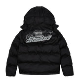 Trapstar Shooters Hooded Puffer Jacket - Black/Reflective and Front