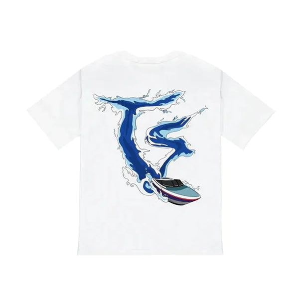 Trapstar 'Making Waves' T-Shirt - White/Blue and Front