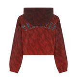 Trapstar Women’s Cropped Irongate T Windbreaker - Red Gradient and Front