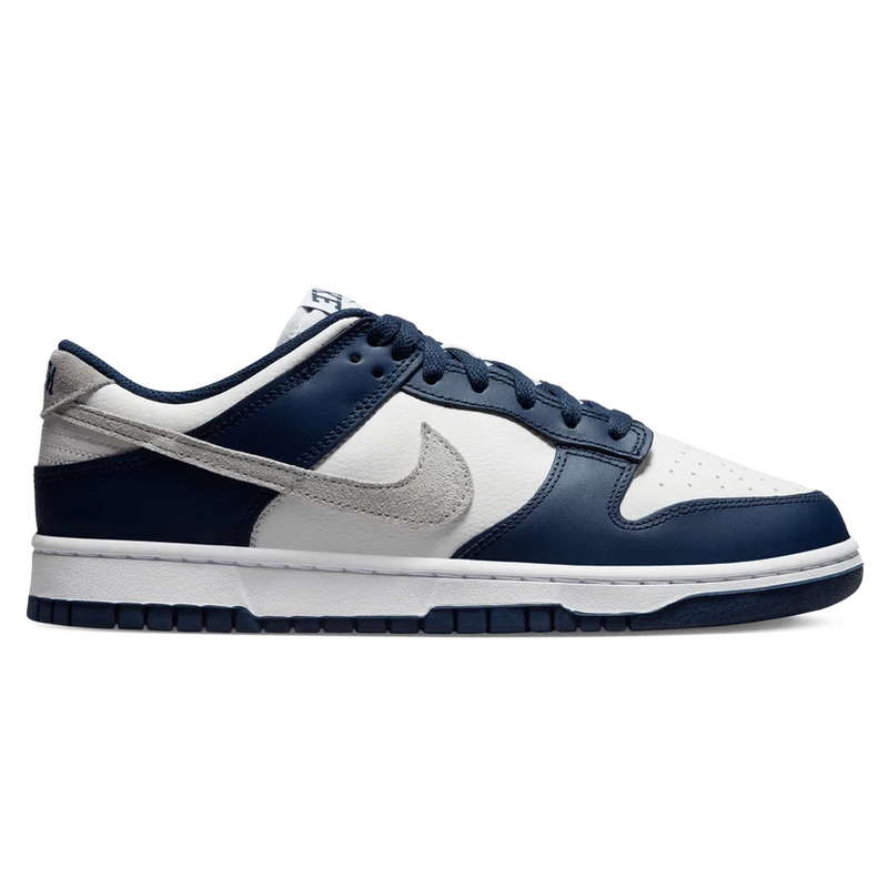 Nike Dunk Low 'Midnight Navy Smoke Grey' and Front